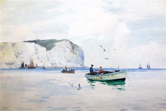 John Fraser R.B.A. (1858-1927) Pout fishing off Seaford Head 20.5 x 30.5in.